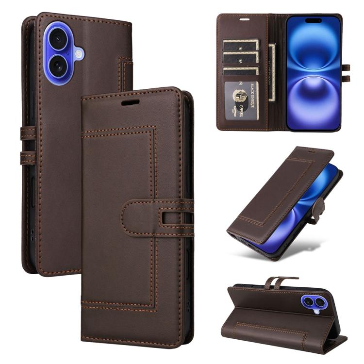 For iPhone 16 Stitched Magnetic Buckle Leather Phone Case(Coffee)
For iPhone 16 Stitched Magnetic Buckle Leather Phone Case(Coffee)