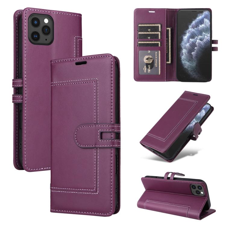 For iPhone 11 Pro Max Stitched Magnetic Buckle Leather Phone Case(Purple)
For iPhone 11 Pro Max Stitched Magnetic Buckle Leather Phone Case(Purple)