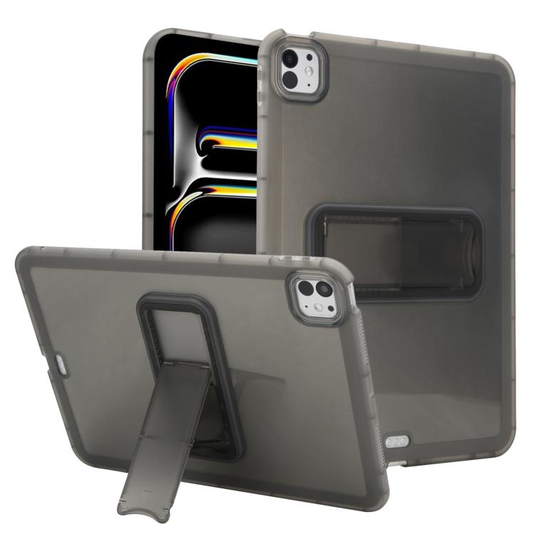 For iPad Pro 11 2025 / 2024 Semi-Transparent TPU Shockproof Tablet Case with Holder(Black)
For iPad Pro 11 2025 / 2024 Semi-Transparent TPU Shockproof Tablet Case with Holder(Black)