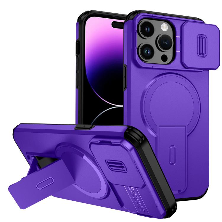 For iPhone 14 Pro Max Sliding Camshield MagSafe Holder Phone Case(Purple)
For iPhone 14 Pro Max Sliding Camshield MagSafe Holder Phone Case(Purple)