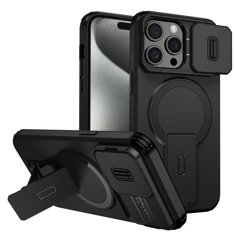 For iPhone 15 Pro Max Sliding Camshield MagSafe Holder Phone Case(Black)
For iPhone 15 Pro Max Sliding Camshield MagSafe Holder Phone Case(Black)