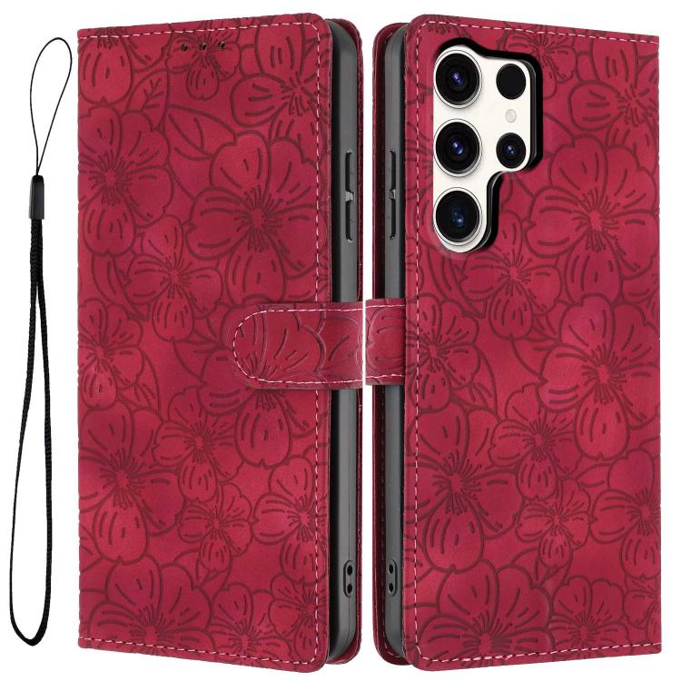 For Samsung Galaxy S25 Ultra 5G Cherry Blossoms Embossed Leather Phone Case(Red)
For Samsung Galaxy S25 Ultra 5G Cherry Blossoms Embossed Leather Phone Case(Red)