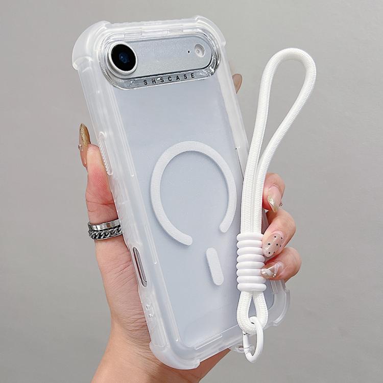 For iPhone Air Transparent Matte TPU Hybrid PC 3-in-1 MagSafe Phone Case with Wrist Strap(White)
For iPhone Air Transparent Matte TPU Hybrid PC 3-in-1 MagSafe Phone Case with Wrist Strap(White)