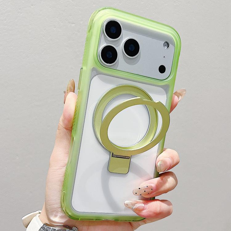 For iPhone 17 Pro Translucent Edge Transparency Metal Holder MagSafe Phone Case(Matcha Green)
For iPhone 17 Pro Translucent Edge Transparency Metal Holder MagSafe Phone Case(Matcha Green)