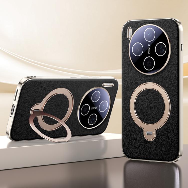 For vivo X300 Skin Feel Leather Texture Cooling MagSafe Phone Case with 360 Degrees Rotating Holder(Black)
For vivo X300 Skin Feel Leather Texture Cooling MagSafe Phone Case with 360 Degrees Rotating Holder(Black)