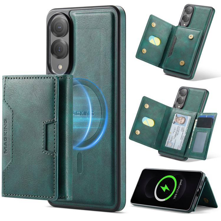 For Samsung Galaxy S25 Edge 5G MAGKING K4 Series MagSafe RFID Tri-fold Card Bag Detachable Phone Case(Green)
For Samsung Galaxy S25 Edge 5G MAGKING K4 Series MagSafe RFID Tri-fold Card Bag Detachable Phone Case(Green)