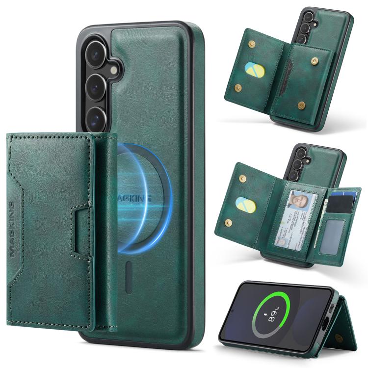 For Samsung Galaxy S24 FE 5G MAGKING K4 Series MagSafe RFID Tri-fold Card Bag Detachable Phone Case(Green)
For Samsung Galaxy S24 FE 5G MAGKING K4 Series MagSafe RFID Tri-fold Card Bag Detachable Phone Case(Green)