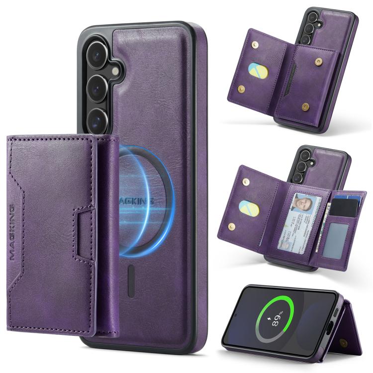 For Samsung Galaxy S24 FE 5G MAGKING K4 Series MagSafe RFID Tri-fold Card Bag Detachable Phone Case(Purple)
For Samsung Galaxy S24 FE 5G MAGKING K4 Series MagSafe RFID Tri-fold Card Bag Detachable Phone Case(Purple)