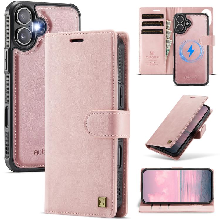 For iPhone 17 AutSpace A05 2 in 1 Retro Calf Texture MagSafe Magnetic Phone Case(Pink)
For iPhone 17 AutSpace A05 2 in 1 Retro Calf Texture MagSafe Magnetic Phone Case(Pink)
