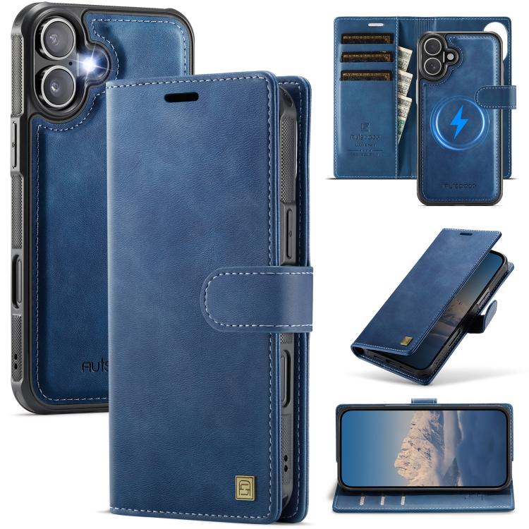 For iPhone 16 Plus AutSpace A05 2 in 1 Retro Calf Texture MagSafe Magnetic Phone Case(Blue)
For iPhone 16 Plus AutSpace A05 2 in 1 Retro Calf Texture MagSafe Magnetic Phone Case(Blue)