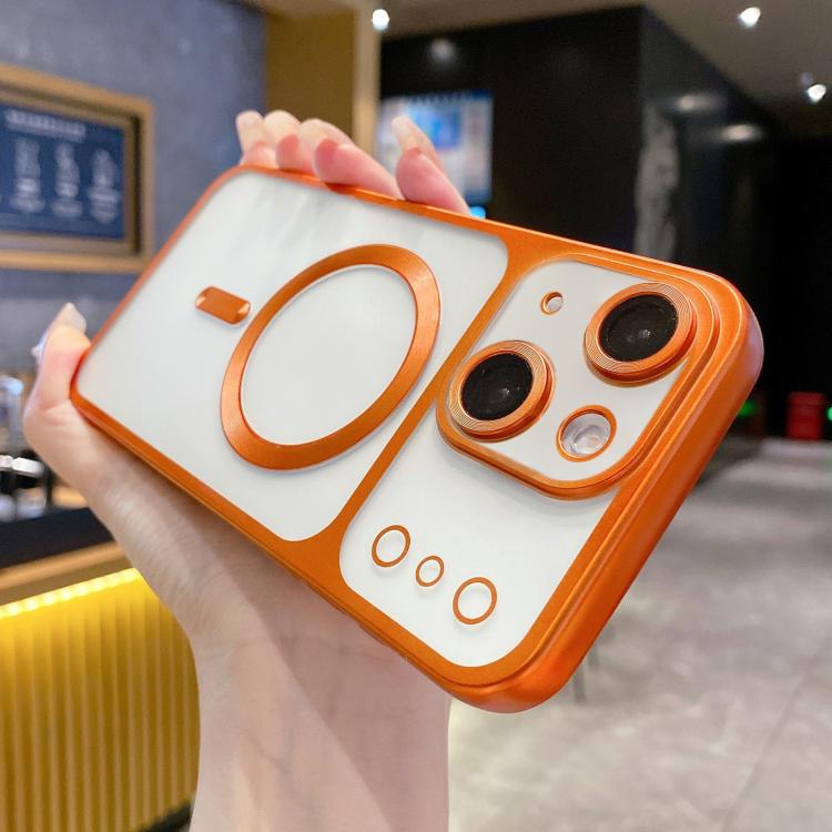 For iPhone 14 Plus Change to 17 Series Magnetic MagSafe Frosted TPU Phone Case(Orange)
For iPhone 14 Plus Change to 17 Series Magnetic MagSafe Frosted TPU Phone Case(Orange)