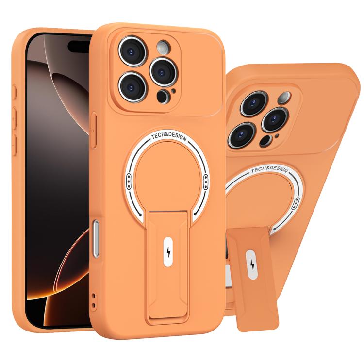 For iPhone 16 Pro Max Skin Feel MagSafe Phone Case with Holder(Orange)
For iPhone 16 Pro Max Skin Feel MagSafe Phone Case with Holder(Orange)