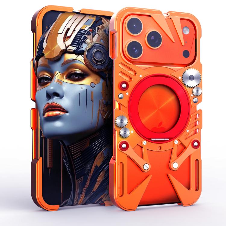 For iPhone 17 Pro Max Rotating Bracket MagSafe Hollow Metal Phone Case with Lanyard(Orange)
For iPhone 17 Pro Max Rotating Bracket MagSafe Hollow Metal Phone Case with Lanyard(Orange)