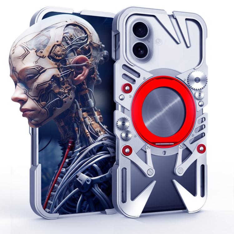 For iPhone 16 Plus Rotating Bracket MagSafe Hollow Metal Phone Case with Lanyard(Silver)
For iPhone 16 Plus Rotating Bracket MagSafe Hollow Metal Phone Case with Lanyard(Silver)