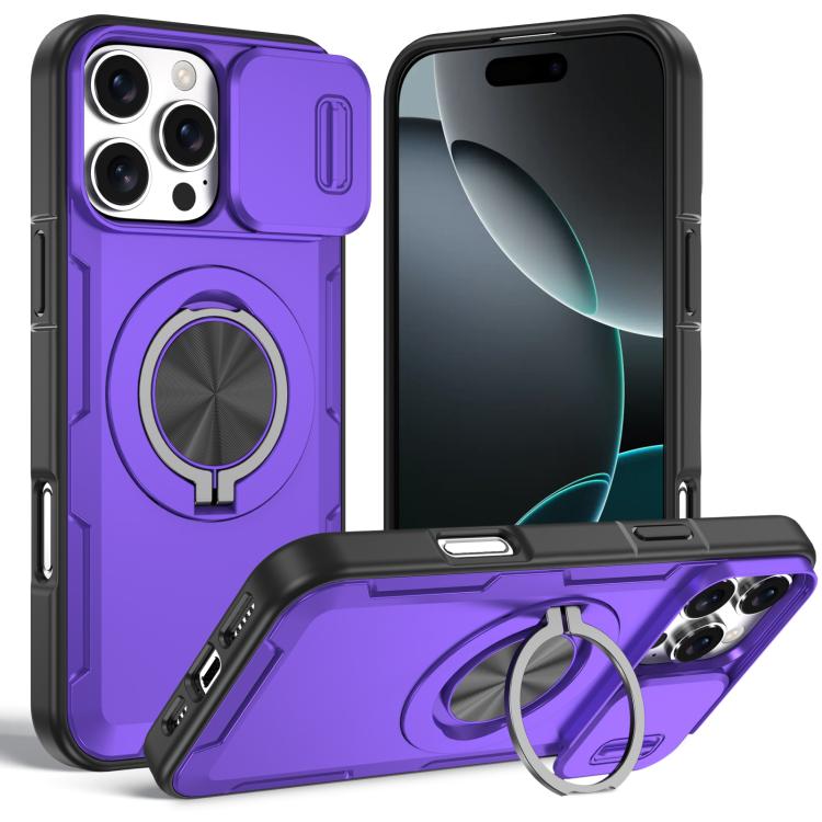 For iPhone 16 Pro Camshield Rotation Holder MagSafe Phone Case(Purple)
For iPhone 16 Pro Camshield Rotation Holder MagSafe Phone Case(Purple)