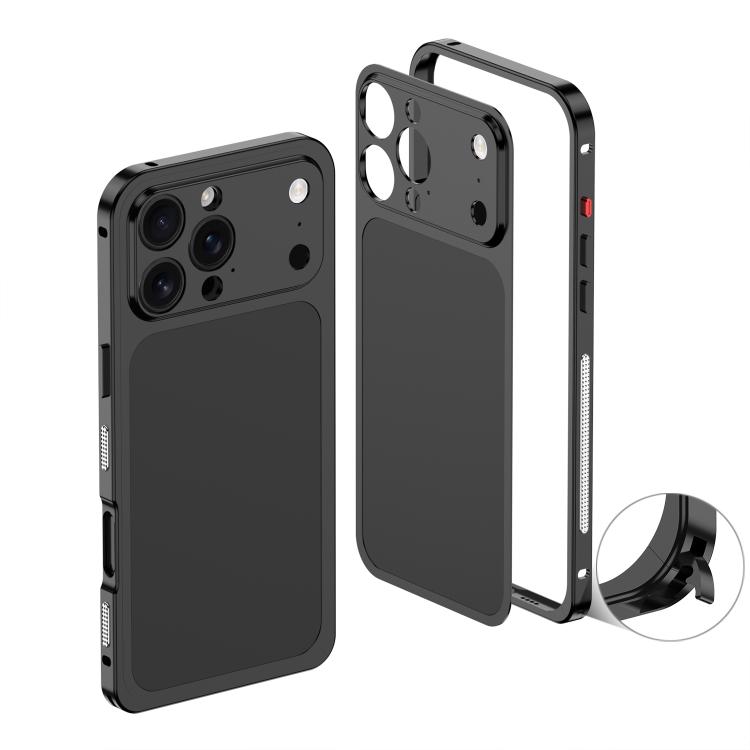 For iPhone 16 Pro Cooling Frame Transforms into 17 Pro Metal Backplate Phone Case(Black)
For iPhone 16 Pro Cooling Frame Transforms into 17 Pro Metal Backplate Phone Case(Black)