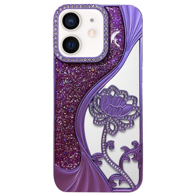 For iPhone 12 Electroplated TPU Lotus Hollow-carved Rhinestone Glitter Phone Case(Purple)
For iPhone 12 Electroplated TPU Lotus Hollow-carved Rhinestone Glitter Phone Case(Purple)