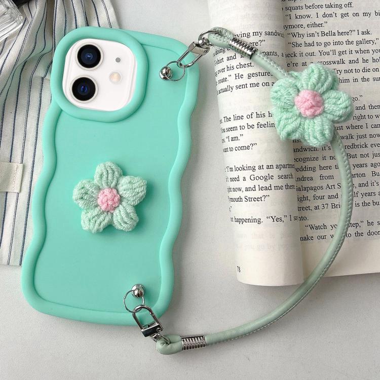 For iPhone 12 Plush Flower Wavy TPU Phone Case with Lanyard(Green)
For iPhone 12 Plush Flower Wavy TPU Phone Case with Lanyard(Green)