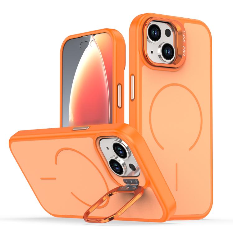 For iPhone 15 Bright Color Contrast Skin-feel Camera Bracket Magsafe Phone Case(Orange)
For iPhone 15 Bright Color Contrast Skin-feel Camera Bracket Magsafe Phone Case(Orange)