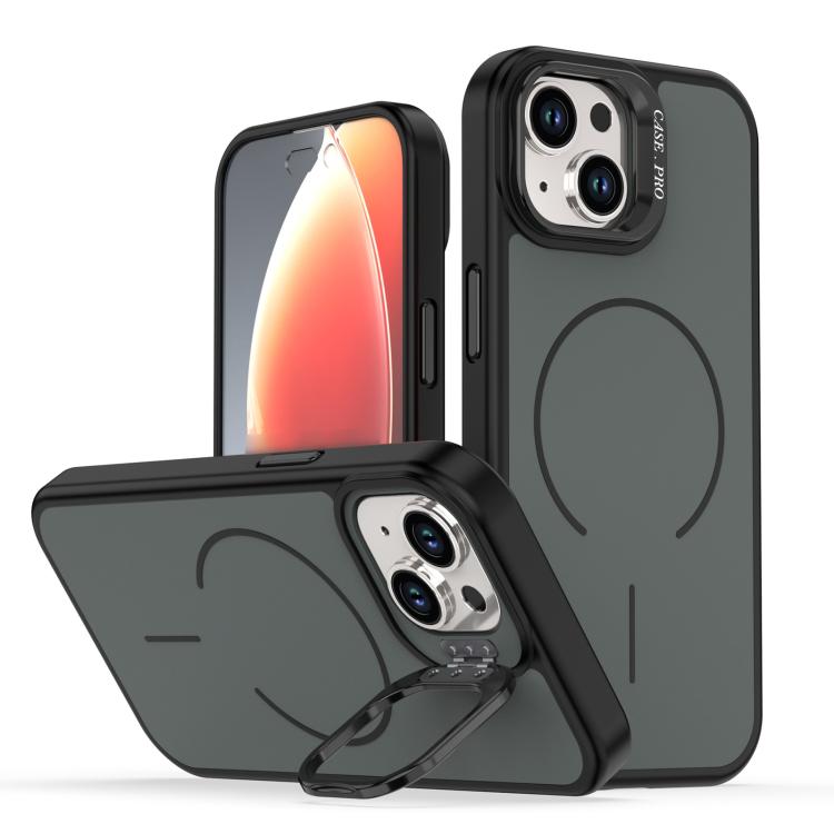 For iPhone 15 Bright Color Contrast Skin-feel Camera Bracket Magsafe Phone Case(Black)
For iPhone 15 Bright Color Contrast Skin-feel Camera Bracket Magsafe Phone Case(Black)