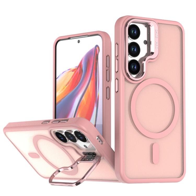 For Samsung Galaxy S26 5G Bright Color Frosted Skin-feel Camera Bracket Magsafe Phone Case(Pink)
For Samsung Galaxy S26 5G Bright Color Frosted Skin-feel Camera Bracket Magsafe Phone Case(Pink)