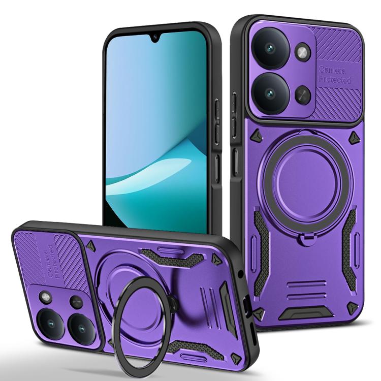 For Redmi 15C 5G / 4G EU 173mm MagSafe 2 in 1 TPU Phone Case with Rotating Holder(Purple)
For Redmi 15C 5G / 4G EU 173mm MagSafe 2 in 1 TPU Phone Case with Rotating Holder(Purple)