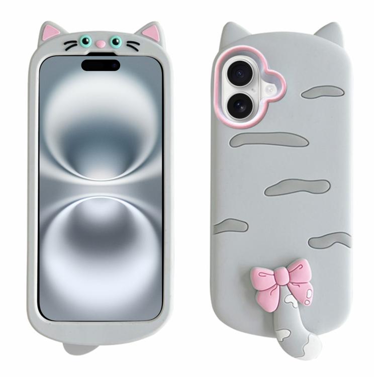 For iPhone 16 Cute 3D Cat Design Silicone Soft Phone Case
For iPhone 16 Cute 3D Cat Design Silicone Soft Phone Case