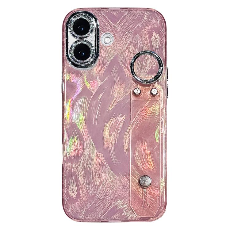 For iPhone 16 Plus Plating Feather-Gauze Texture Wristband Holder TPU Phone Case with Lens Film(Pink)
For iPhone 16 Plus Plating Feather-Gauze Texture Wristband Holder TPU Phone Case with Lens Film(Pink)