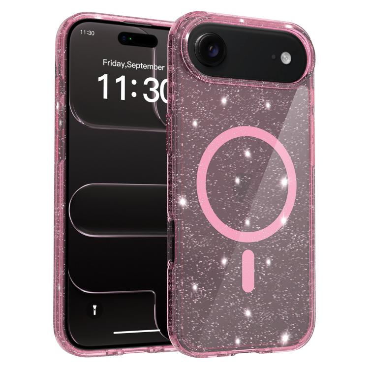 For iPhone Air Clear Glitter Magnetic PC Hybrid TPU Phone Case(Pink)
For iPhone Air Clear Glitter Magnetic PC Hybrid TPU Phone Case(Pink)