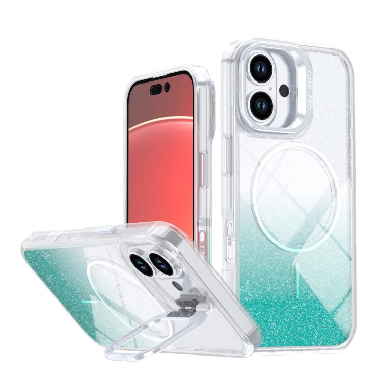 For iPhone 16 Glitter Gradient Magnetic Lens Frame Holder Phone Case(Lake Green)
For iPhone 16 Glitter Gradient Magnetic Lens Frame Holder Phone Case(Lake Green)
