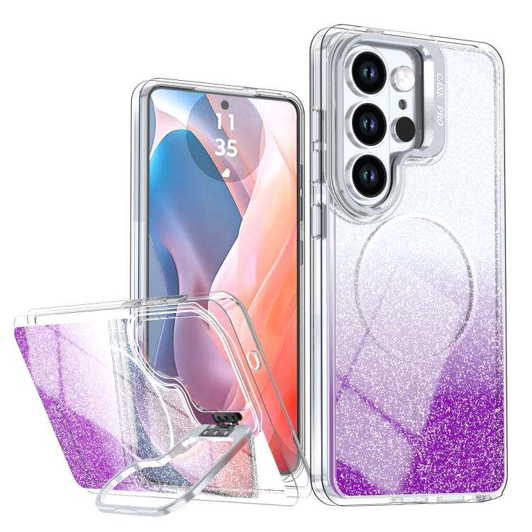 For Samsung Galaxy S25 Ultra 5G Glitter Gradient Magnetic Lens Frame Holder Phone Case(Purple)
For Samsung Galaxy S25 Ultra 5G Glitter Gradient Magnetic Lens Frame Holder Phone Case(Purple)