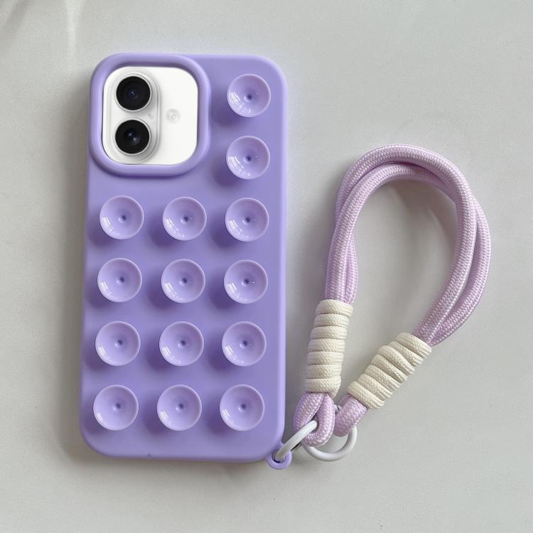 For iPhone 16 Simple Suction Cup Silicone Phone Case with Lanyard(Purple)
For iPhone 16 Simple Suction Cup Silicone Phone Case with Lanyard(Purple)