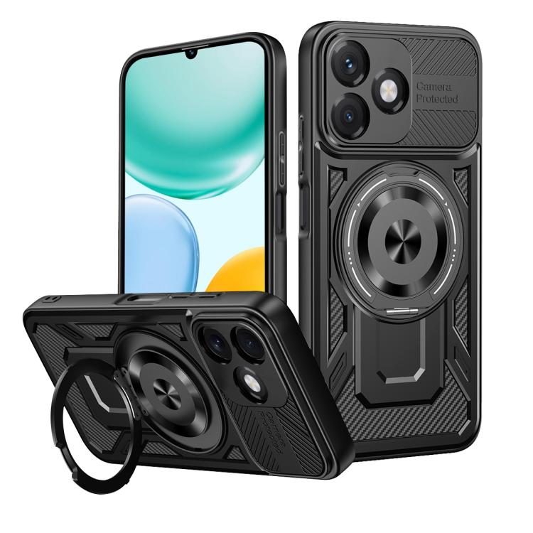 For Honor X5c 4G / X5c Plus 4G Armor Rotating Holder MagSafe Phone Case(Black)
For Honor X5c 4G / X5c Plus 4G Armor Rotating Holder MagSafe Phone Case(Black)