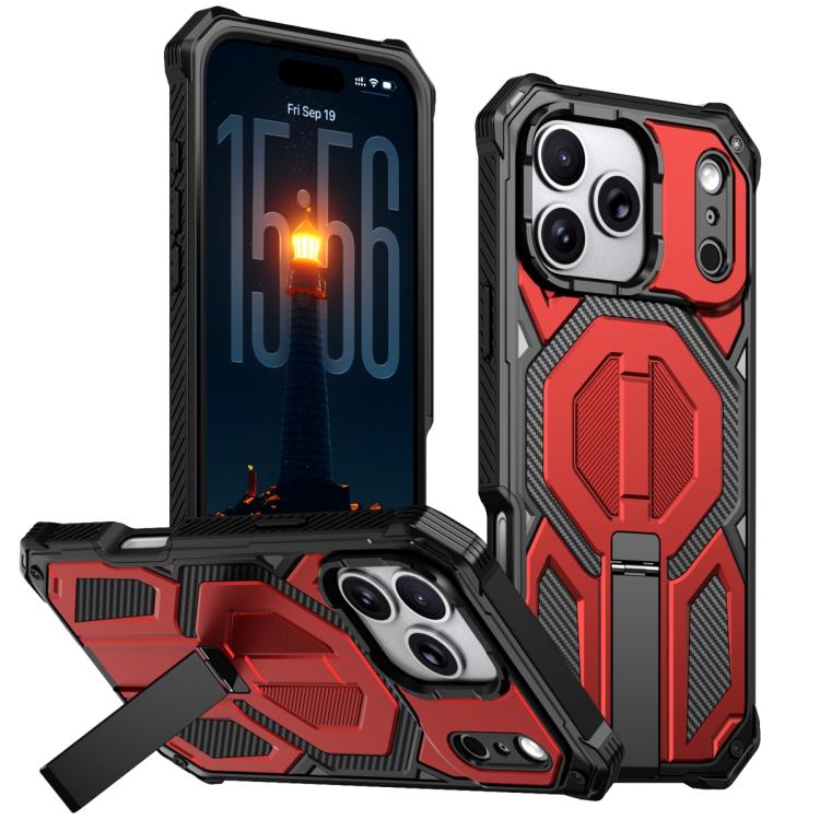 For iPhone 17 Pro Hidden Metal Holder Magnetic Shockproof Phone Case(Red)
For iPhone 17 Pro Hidden Metal Holder Magnetic Shockproof Phone Case(Red)
