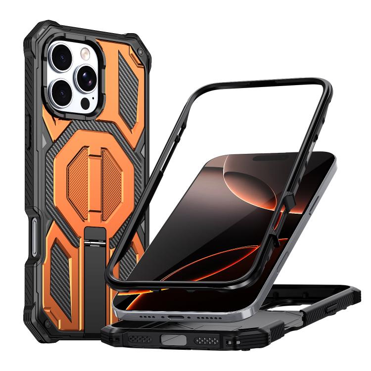 For iPhone 16 Pro Hidden Metal Holder Magnetic Shockproof Phone Case(Orange)
For iPhone 16 Pro Hidden Metal Holder Magnetic Shockproof Phone Case(Orange)