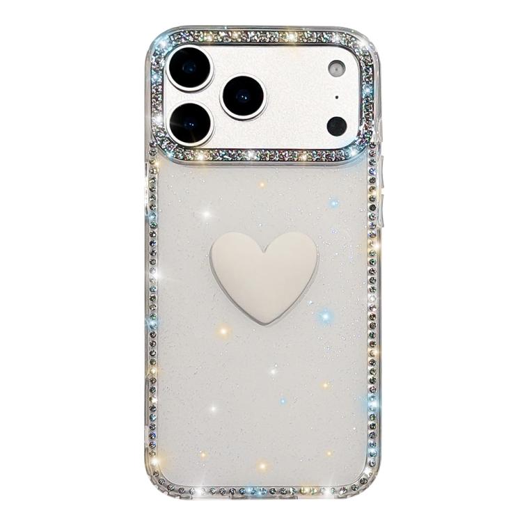 For iPhone 17 Pro Flash Rhinestone Double-sided IMD Love Heart Phone Case(Glitter White)
For iPhone 17 Pro Flash Rhinestone Double-sided IMD Love Heart Phone Case(Glitter White)