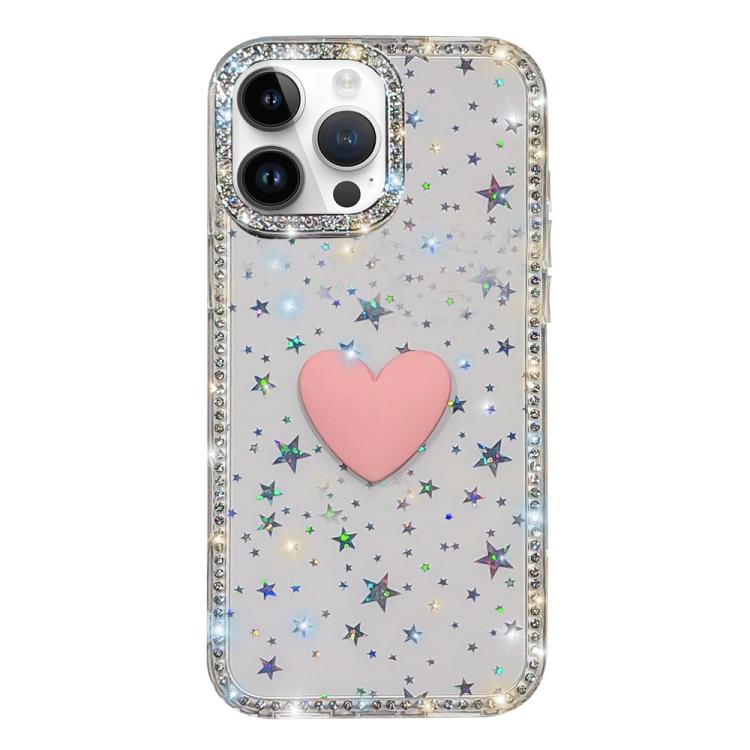 For iPhone 14 Pro Max Flash Rhinestone Double-sided IMD Love Heart Phone Case(Stars Transparent)
For iPhone 14 Pro Max Flash Rhinestone Double-sided IMD Love Heart Phone Case(Stars Transparent)