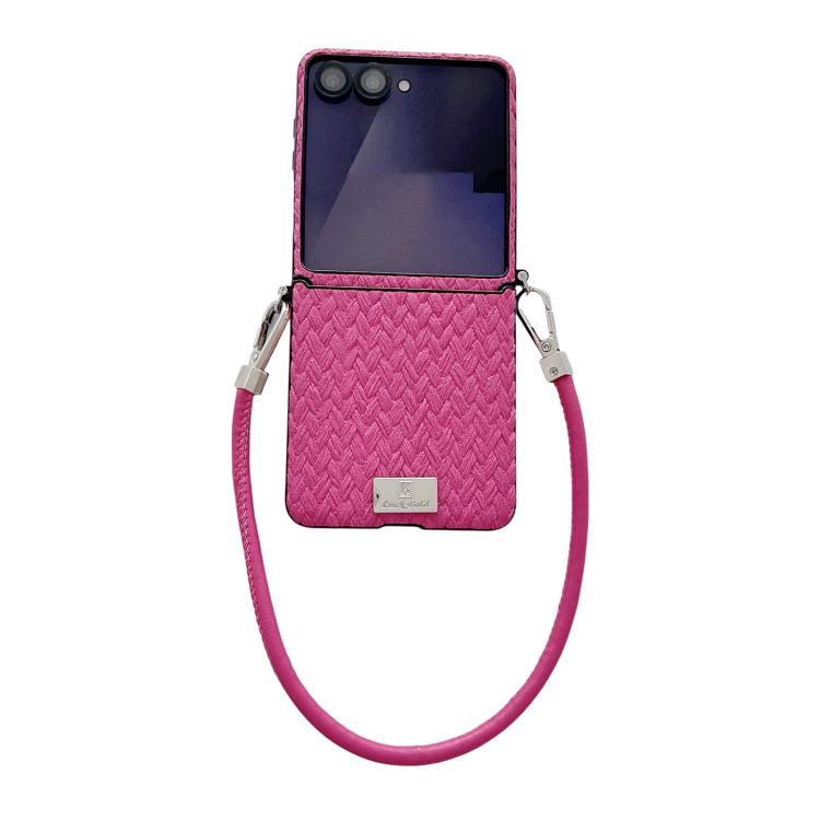 For Samsung Galaxy Z Flip7 5G Nameplate Style Straw Pattern Side Buckle Phone Case with Strap(Rose Red)
For Samsung Galaxy Z Flip7 5G Nameplate Style Straw Pattern Side Buckle Phone Case with Strap(Rose Red)