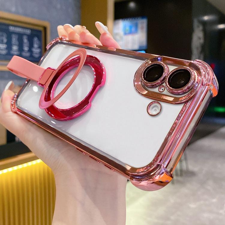 For iPhone 16 Crystal Shield Ring Holde TPU + Acrylic Magnetic Phone Case(Pink)
For iPhone 16 Crystal Shield Ring Holde TPU + Acrylic Magnetic Phone Case(Pink)