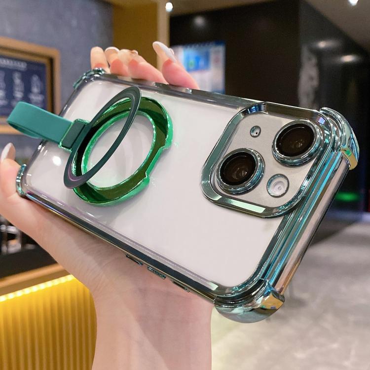 For iPhone 14 Crystal Shield Ring Holde TPU + Acrylic Magnetic Phone Case(Green)
For iPhone 14 Crystal Shield Ring Holde TPU + Acrylic Magnetic Phone Case(Green)