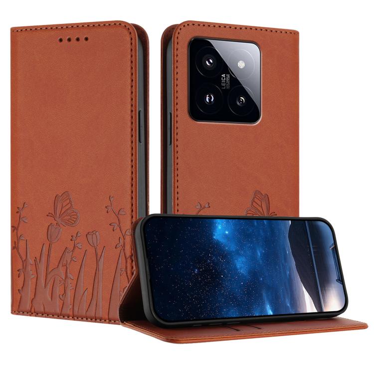 For Xiaomi 14 Pro Tulips Butterfly Pattern Magnetic Vegan Leather Phone Case(Coffee)
For Xiaomi 14 Pro Tulips Butterfly Pattern Magnetic Vegan Leather Phone Case(Coffee)
