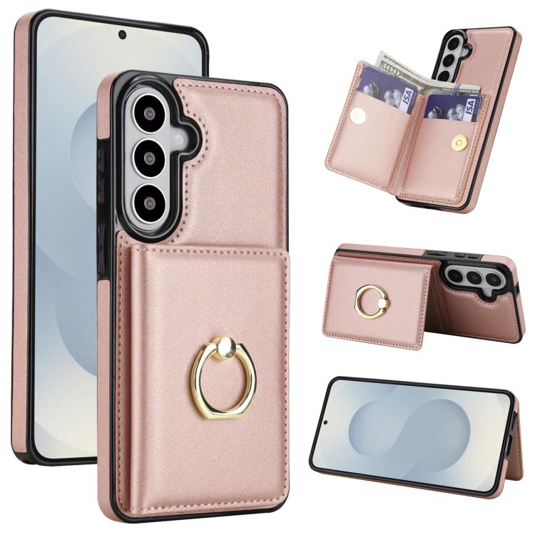 For Samsung Galaxy S26 5G RFID Anti-theft Card Ring Holder Phone Case(Rose Gold)
For Samsung Galaxy S26 5G RFID Anti-theft Card Ring Holder Phone Case(Rose Gold)