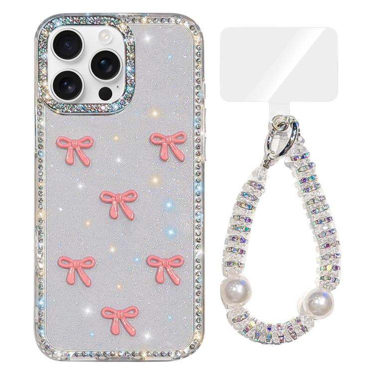 For iPhone 14 Pro Max Sparkling IMD Colorful Bow Phone Case with Bracelet(Glitter Transparent)
For iPhone 14 Pro Max Sparkling IMD Colorful Bow Phone Case with Bracelet(Glitter Transparent)