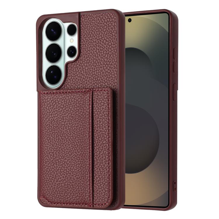 For Samsung Galaxy S26 Ultra 5G Litchi Pattern Magnetic Card Bag Holder Phone Case(Wine Red)
For Samsung Galaxy S26 Ultra 5G Litchi Pattern Magnetic Card Bag Holder Phone Case(Wine Red)