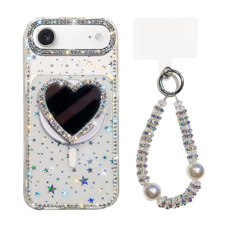 For iPhone Air Sparkling IMD Heart-Shaped Mirror Magnetic Phone Case with Bracelet(Star Transparent)
For iPhone Air Sparkling IMD Heart-Shaped Mirror Magnetic Phone Case with Bracelet(Star Transparent)