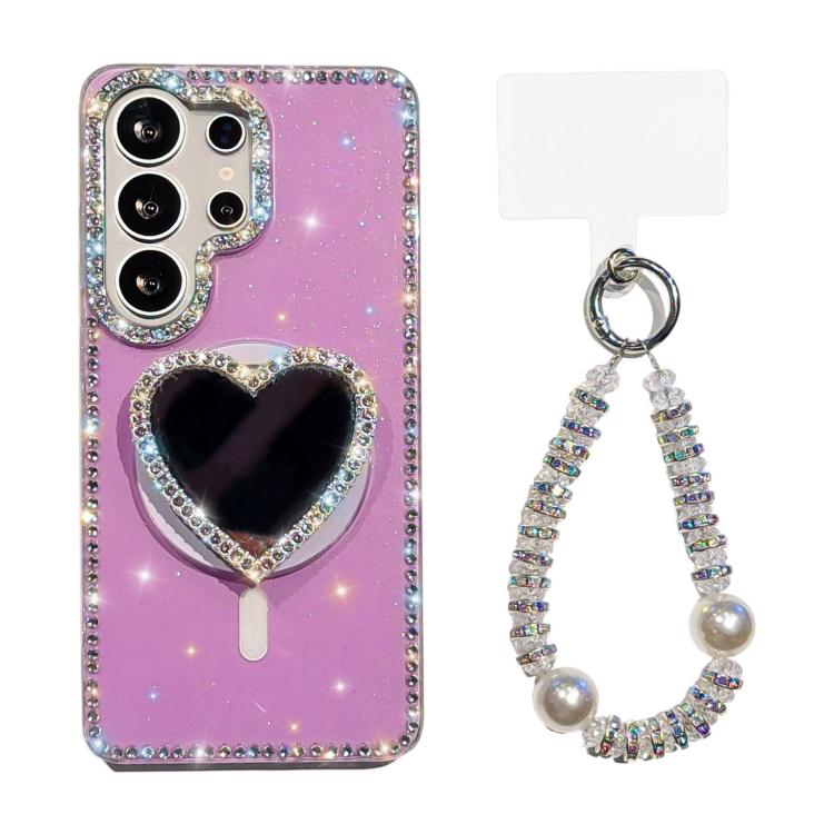 For Samsung Galaxy S25 Ultra 5G Sparkling IMD Heart-Shaped Mirror Magnetic Phone Case with Bracelet(Glitter Light Purple)
For Samsung Galaxy S25 Ultra 5G Sparkling IMD Heart-Shaped Mirror Magnetic Phone Case with Bracelet(Glitter Light Purple)