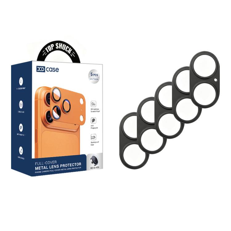 For iPhone 17 XDcase 5pcs Titanium Alloy Hollow Camera Lens Protector(Black)
For iPhone 17 XDcase 5pcs Titanium Alloy Hollow Camera Lens Protector(Black)