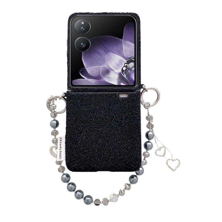 For Xiaomi Mix Flip 2 Dual Side Metal Hooks Lace Embossed Phone Case with Wrist Strap(Black)
For Xiaomi Mix Flip 2 Dual Side Metal Hooks Lace Embossed Phone Case with Wrist Strap(Black)