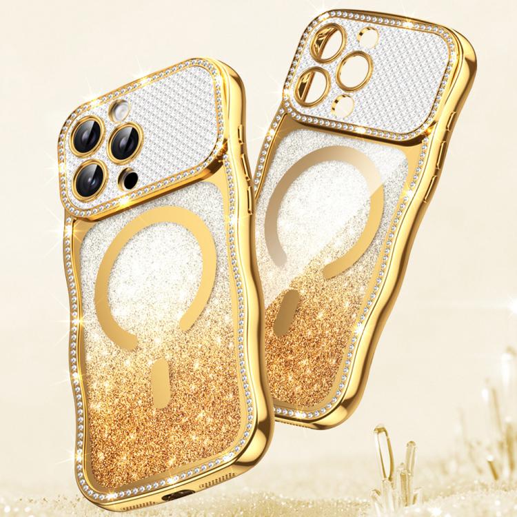 For iPhone 16 Pro Max Wavy Frame Star Diamond Electroplate TPU Glitter Magnetic Phone Case(Gradient Gold)
For iPhone 16 Pro Max Wavy Frame Star Diamond Electroplate TPU Glitter Magnetic Phone Case(Gradient Gold)
