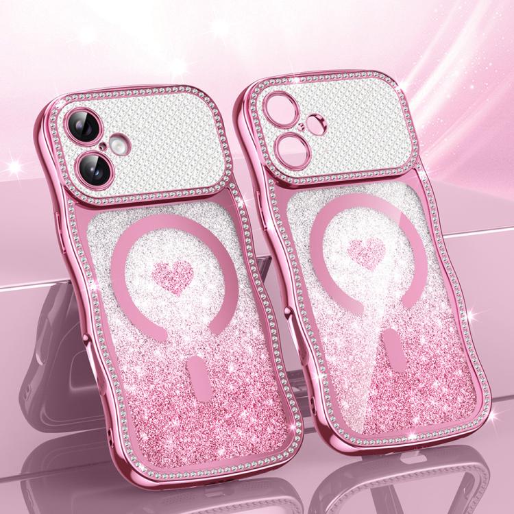 For iPhone 17 Wavy Frame Star Diamond Electroplate TPU Glitter Heart Magnetic Phone Case(Gradient Pink)
For iPhone 17 Wavy Frame Star Diamond Electroplate TPU Glitter Heart Magnetic Phone Case(Gradient Pink)